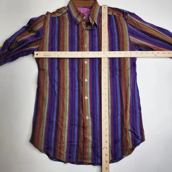 Robert Graham Multicolor Flip Cuff Collar Button Shirt Men's Size Small - Picture 6 of 10